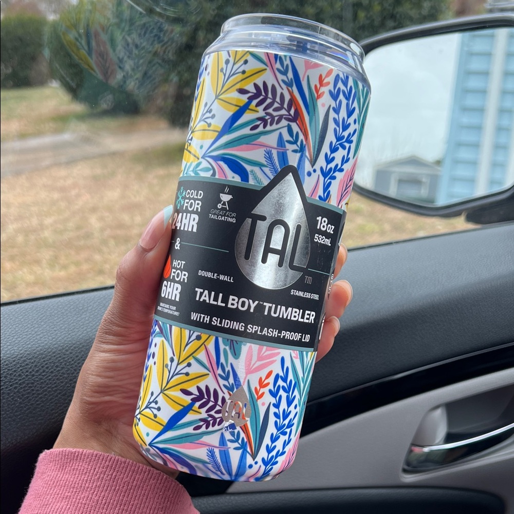 TAL Tall Boy Tumbler - Colorful Floral Design